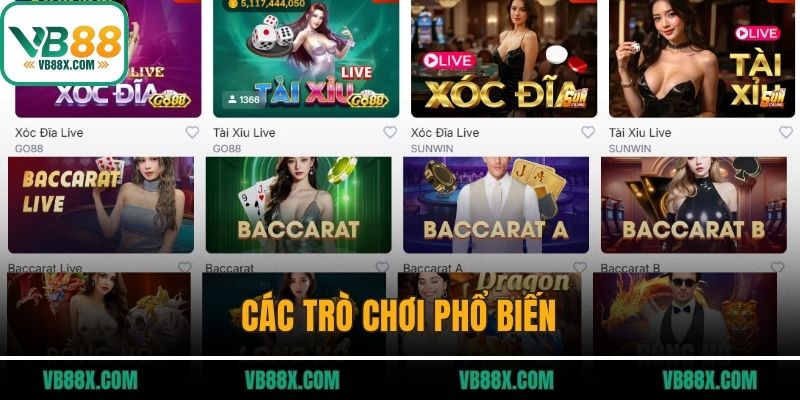 Các trò chơi phổ biến